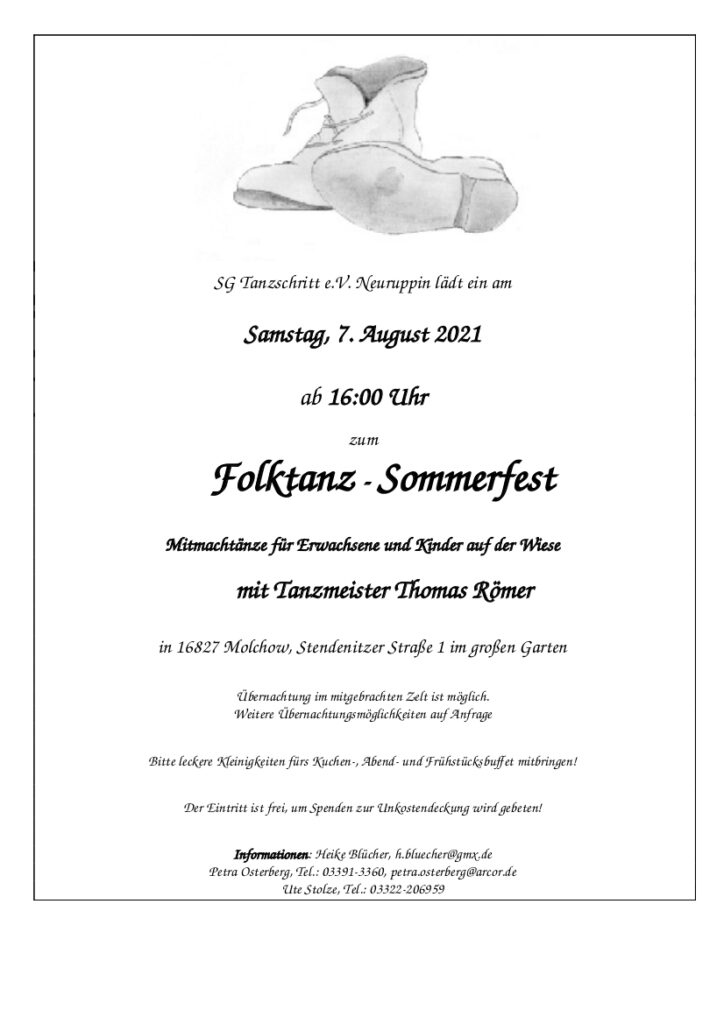 Einladung zum Folktanz-Sommerfest